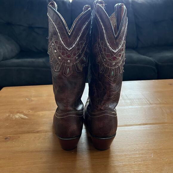 Tony Lama Rancho Western Boots Chocolate Brown Snip Toe Women’s Size 6.5 - Picture 7 of 10